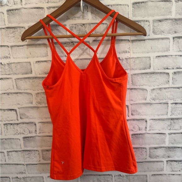 Women’s Old Navy Active Orange powersoft racerback Tank Top w/built in bra S - Picture 2 of 3